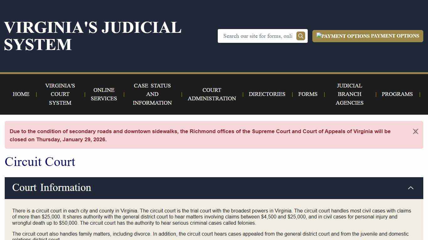 Circuit Court Virginia Court System